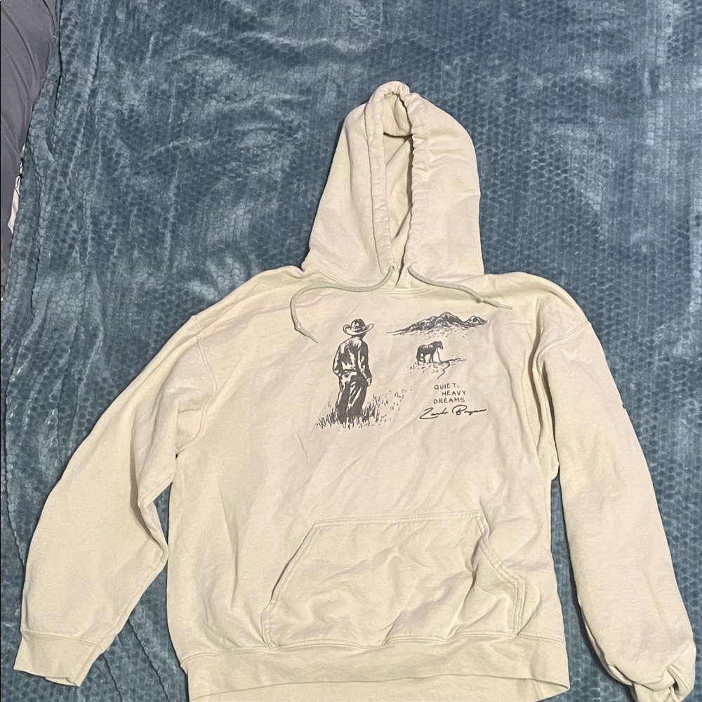 Zach Bryan Men's Cream Graphic Hoodie